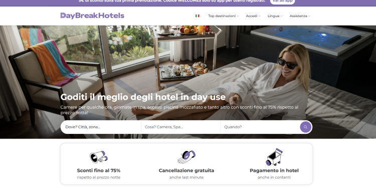 DayBreakHotels si amplia a tutti i servizi alberghieri: prenotazioni a +35%